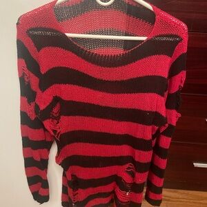 Striped Red and Black Sweater